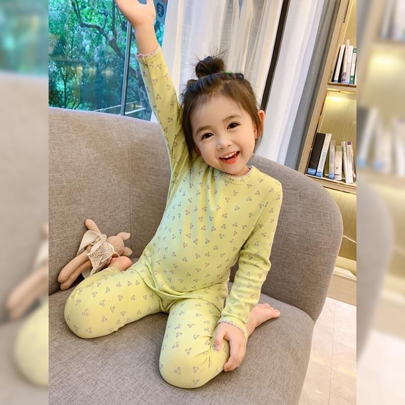 Bộ đồ ngủ in hình hoạt hình phong cách Hàn Quốc dành cho bé gái