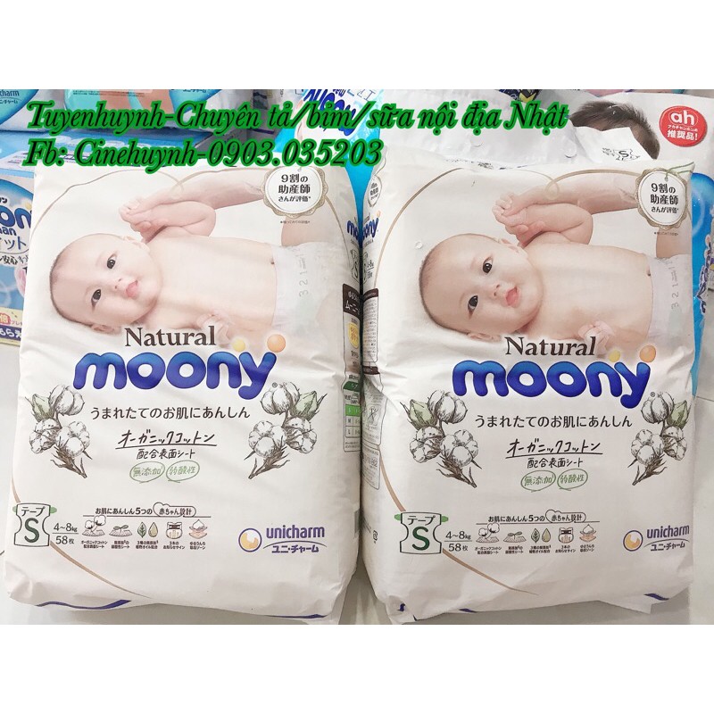 [HCM] MOONY NATURAL (NỘI ĐỊA NHẬT) Tả/Bỉm dán/quần full size NB66,S60,M48,L40