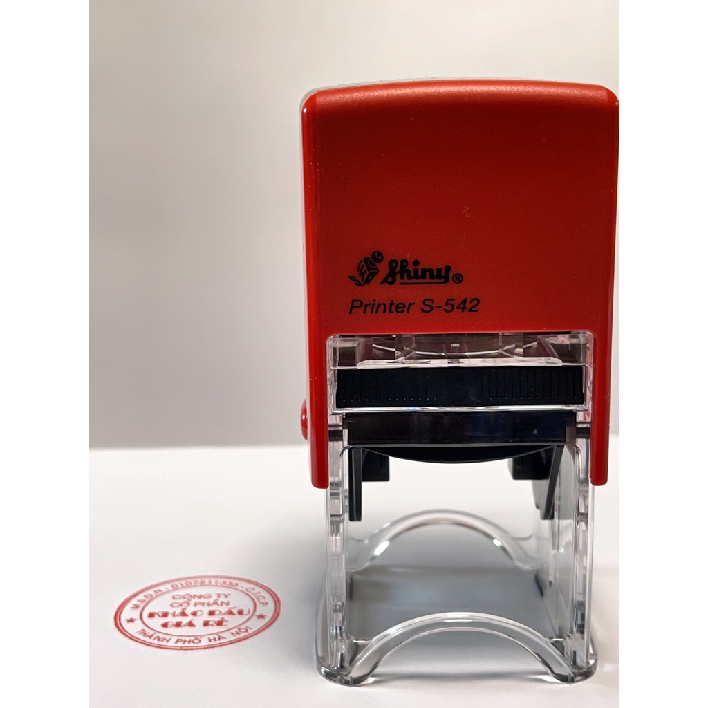 Khắc Con Dấu, Dấu Mộc Dấu Tròn Công Ty Theo Yêu Cầu Shiny Printer S-542 Màu Mực Đỏ Liền Rõ Nét Nhỏ Gọn Tiện Lợi