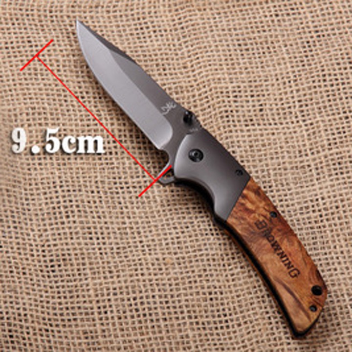 Dao Phượt gấp gọn cao cấp cán gỗ bám tay chắc chắn HUTI KNIFE Browning 354