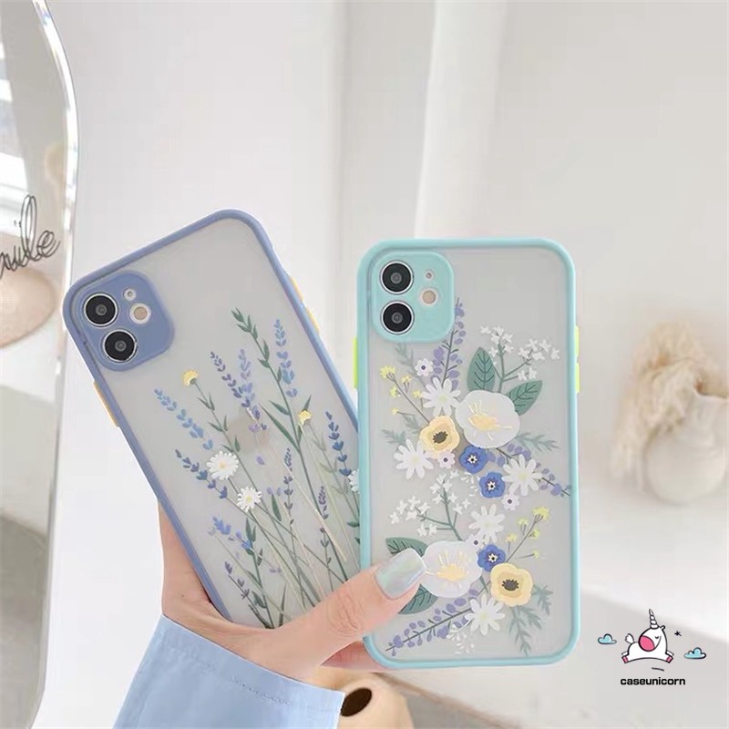 Ốp Ịphone Điện Thoại Mềm In Hoa Oải Hương Bảo Vệ Camera Iphone 11 7+ 8+ 11pro Max 8 7 Plus 6 6s Plus X Xs Max Se (v01)