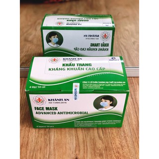 Khẩu trang y tế 4 lớp kháng khuẩn khánh an - hộp 50 cái