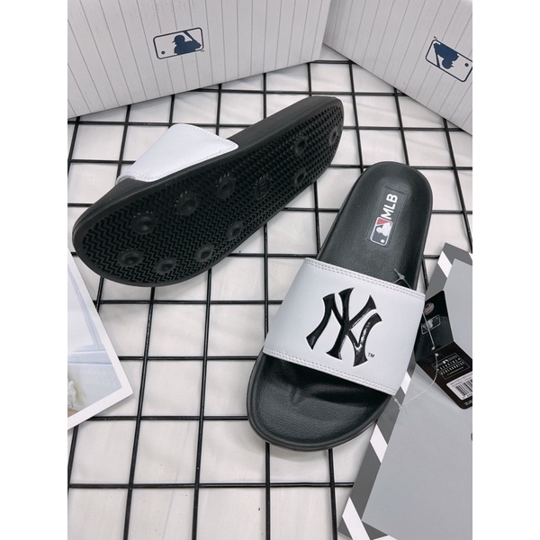 [CHÍNH HÃNG] DÉP MLB NỘI ĐỊA HÀN LOGO NY TRẮNG ĐEN - MLB CHÍNH HÃNG UNISEX NAM NỮ (HÀNG CÓ SẴN) - CÓ BILL MUA HÀN