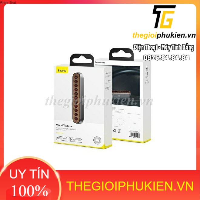 Bảng số điện thoại - Hộp ghi số điện thoại nắp gỗ chính hãng Baseus hỗ trợ khi đỗ xe gắn trên Taplo xe hơi