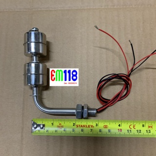 Công tắc phao đôi cong inox M10 - 1/8 24V
