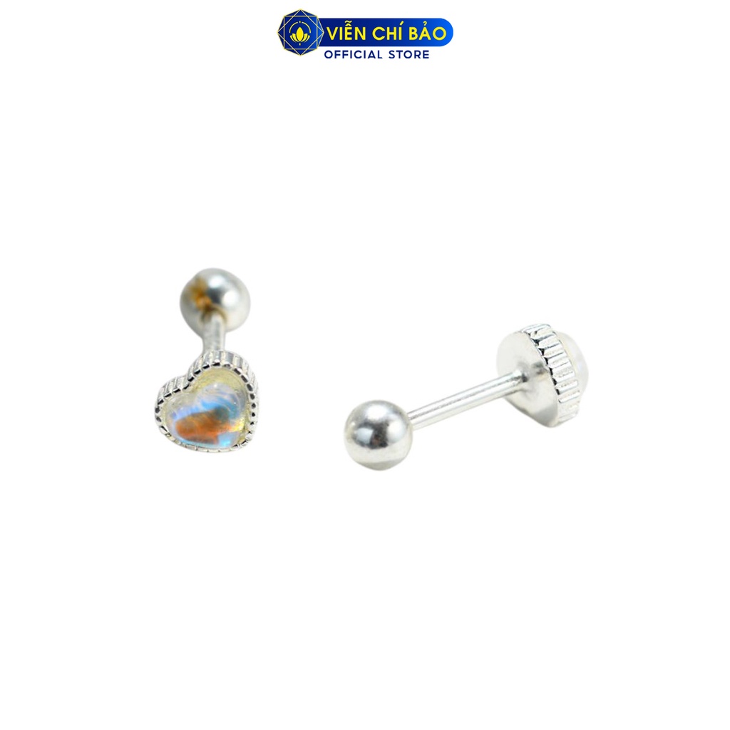 Bông tai bạc nữ trái tim chất liệu bạc 925 thời trang phụ kiện trang sức nữ Viễn Chí Bảo B400266