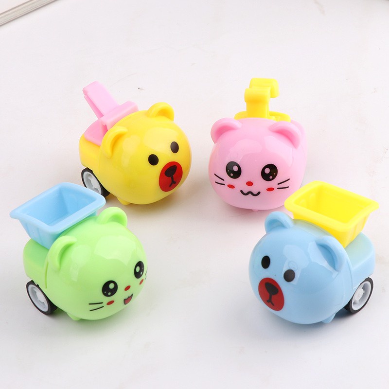 Xe Ô Tô Hình Thú Mini Chạy Cót Lật Đật Mini Dễ Thương Dành Cho Bé