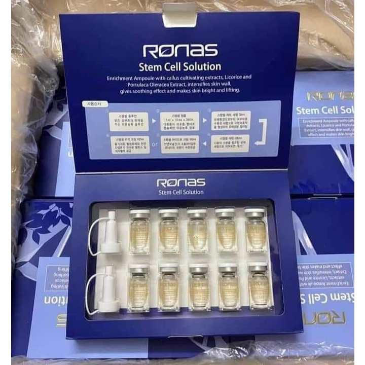 ( Hộp 10 lọ ) Tinh chất tế bào gốc Ronas Stem Cell Solution phục hồi dưỡng da hộp 10 lọ - CO208