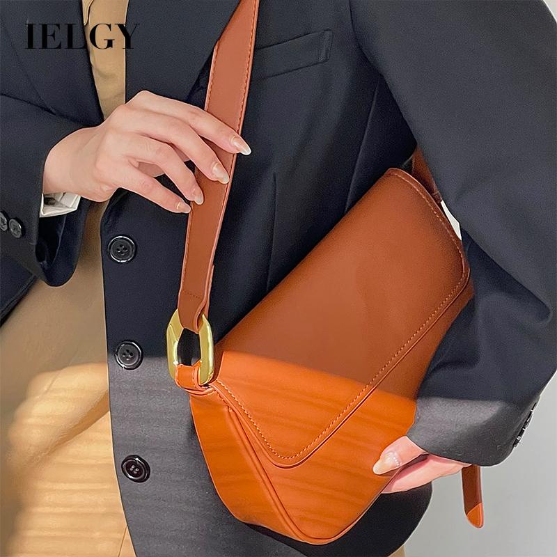 Túi Đeo Chéo Hình Vuông Cỡ Lớn Mềm Mại Màu Nâu Dễ Phối Đồ Thời Trang Cho Nữ