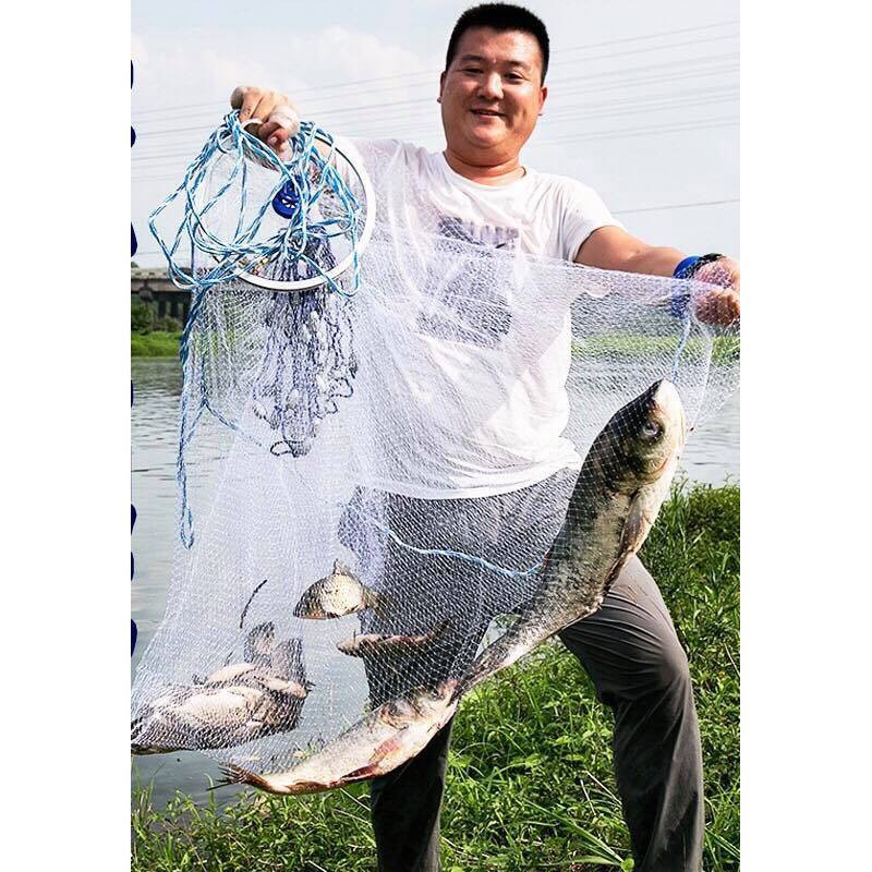 [Xả Kho] Chài Đĩa Bắt Cá Bằng DÙ VÀ CƯỚC Chài Đánh Cá Đĩa Bằng DÙ VÀ CƯỚC Hàng Thái Lan Chân Chì Tròn Bung