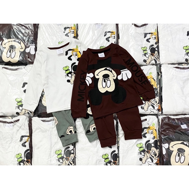 Set 2 bộ dài tay Mickey cho bé trai size từ 10-24 cân