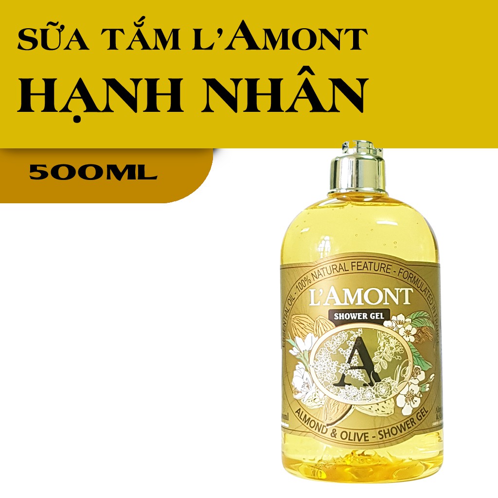 [Mã LTP50 giảm 50000 đơn 150000] Sữa Tắm LAmont En Provence Almond & Olive Shower Gel Chai 500ml