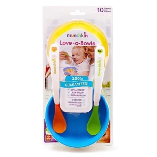 Bộ 4 bát có nắp đậy kèm 2 thìa Munchkin