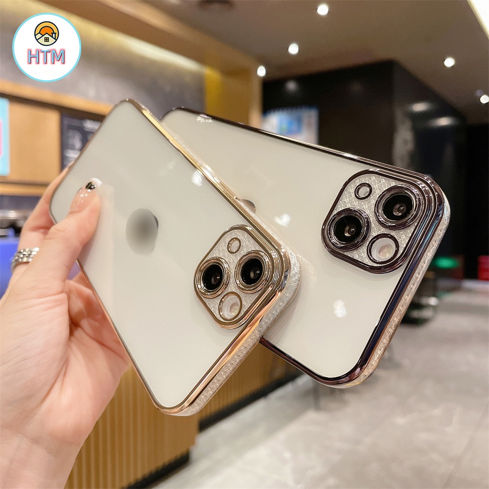 Ốp Điện Thoại Viền Vuông TPU Mềm Mạ Điện Kèm Phim Bảo Vệ Ống Kính Cho iPhone 13 12 11 Pro Max Promax XS Max XR X