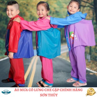 Bộ áo mưa trẻ em có lưng che cặp sách, Áo mưa bộ bé trai, Áo mưa bộ bé gái Chính hãng công ty Sơn Thủy