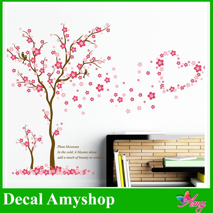 Decal Cây hoa đào mùa xuân AmyShop DCX055 ( 100 x 167 cm)