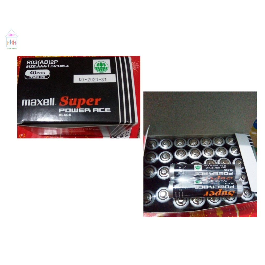 Pin Tiểu AAA (3A) Maxell Super 1.5V - Hộp 40 viên