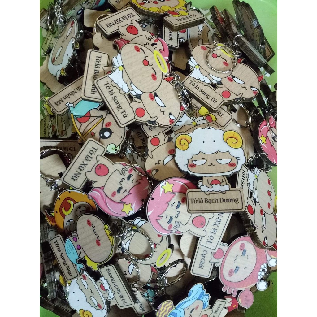 Móc khóa gỗ 12 cung hoàng đạo