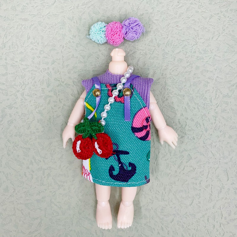 Bộ Đồng Phục Búp Bê BJD 16cm OB11 17CM Tỉ Lệ 1 / 12 Dễ Thương