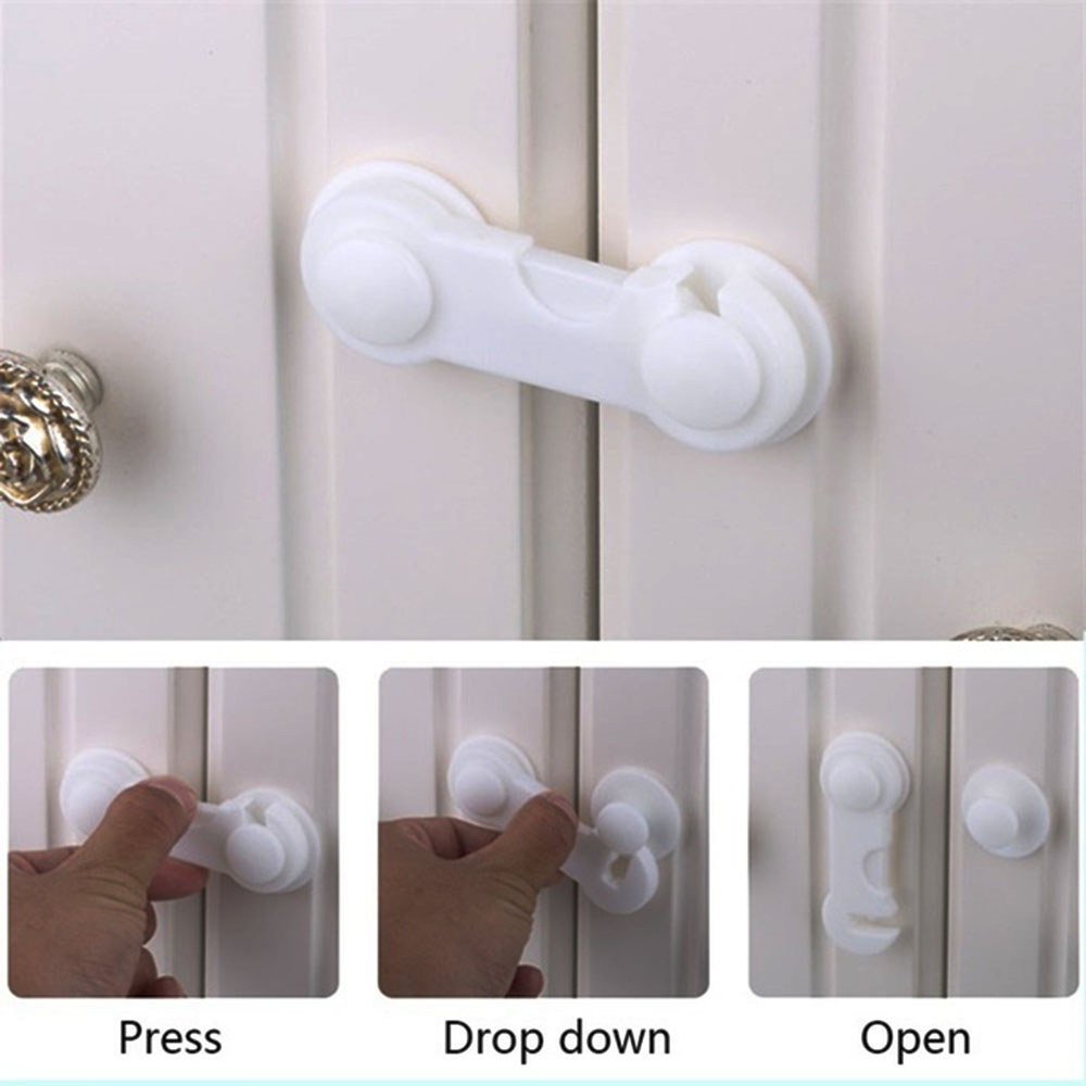 ❀SIMPLE❀ 1/5/10PCS Cupboard Security Latch Refrigerator Children Protector Baby Safety Lock Wardrobe Door Plastic Multi-function Drawers For Toddler Kids/Multicolor