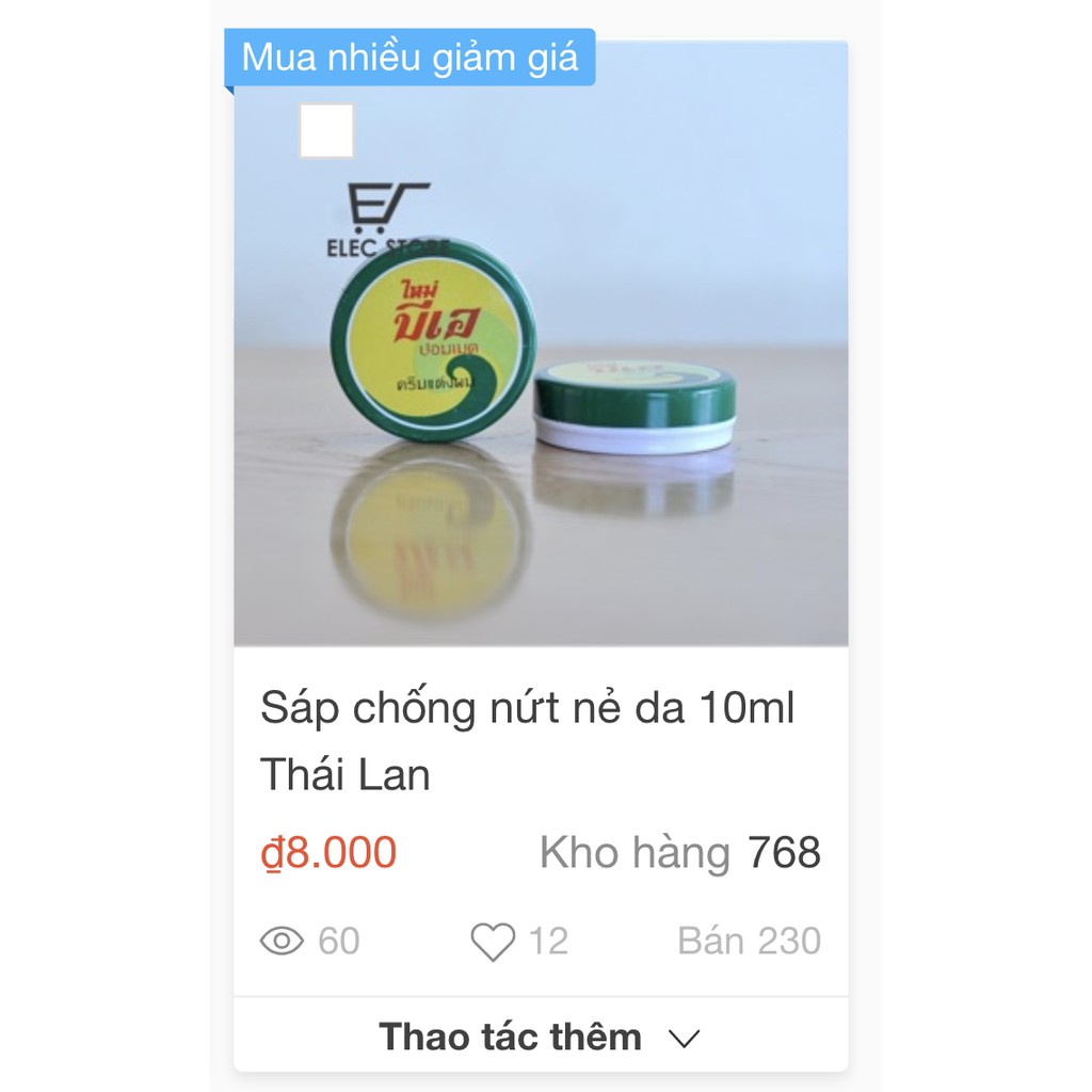 Sáp chống nứt nẻ da 10ml Thái Lan