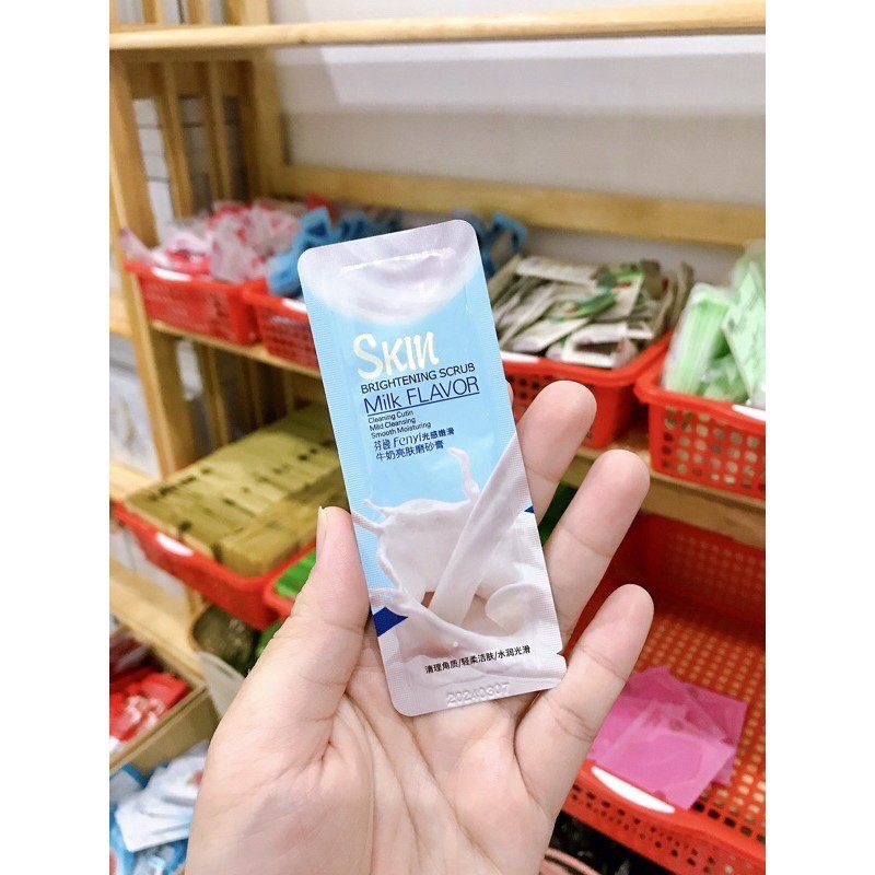 1gói tẩy tế bào chết mini 3gr bơ,đào,sữa Fenyi ,laikou🥑🍑🥛 | BigBuy360 - bigbuy360.vn