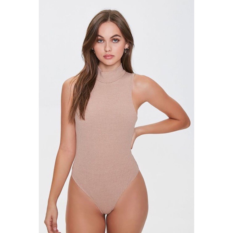 [Mã FAXANH55 giảm 10K đơn 50K] Bodysuit cổ lọ không tay