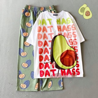 Bộ Mùa Hè áo hình quả BƠ + quần dài -TP