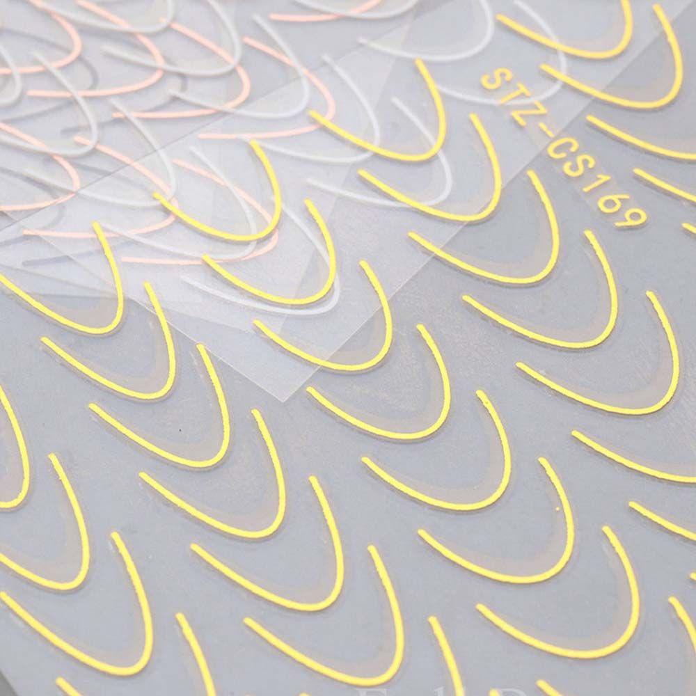 Miếng Dán Trang Trí Móng Tay Tự Dính Họa Tiết Hình Học 3D Kiểu Pháp Cổ Điển DIY