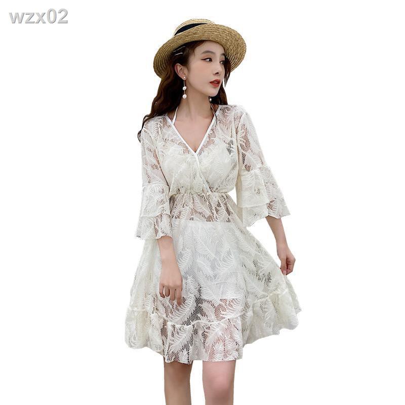 Áo tắm nữ nhỏ tươi mát cho trong gió Fairy fan bikini ba mảnh đồ đi biển sexy | BigBuy360 - bigbuy360.vn