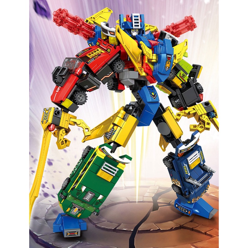 Đồ chơi xếp hình lắp ráp Siêu Robot Hesman và siêu xe 8 trong 1 với hơn 766 chi tiết nhựa ABS cao cấp