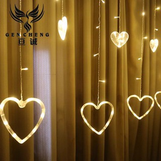Bộ Đèn Led Mành Rèm hình trái tim trang trí Halloween giá rẻ