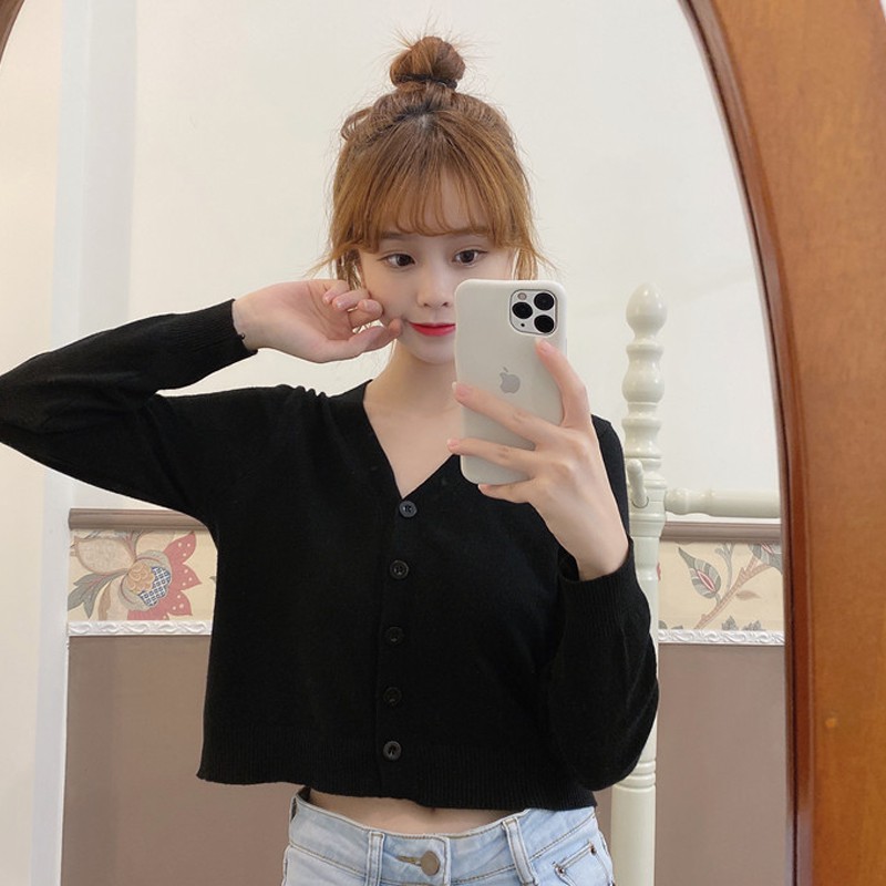 áo len khoác ngoài đính cúc