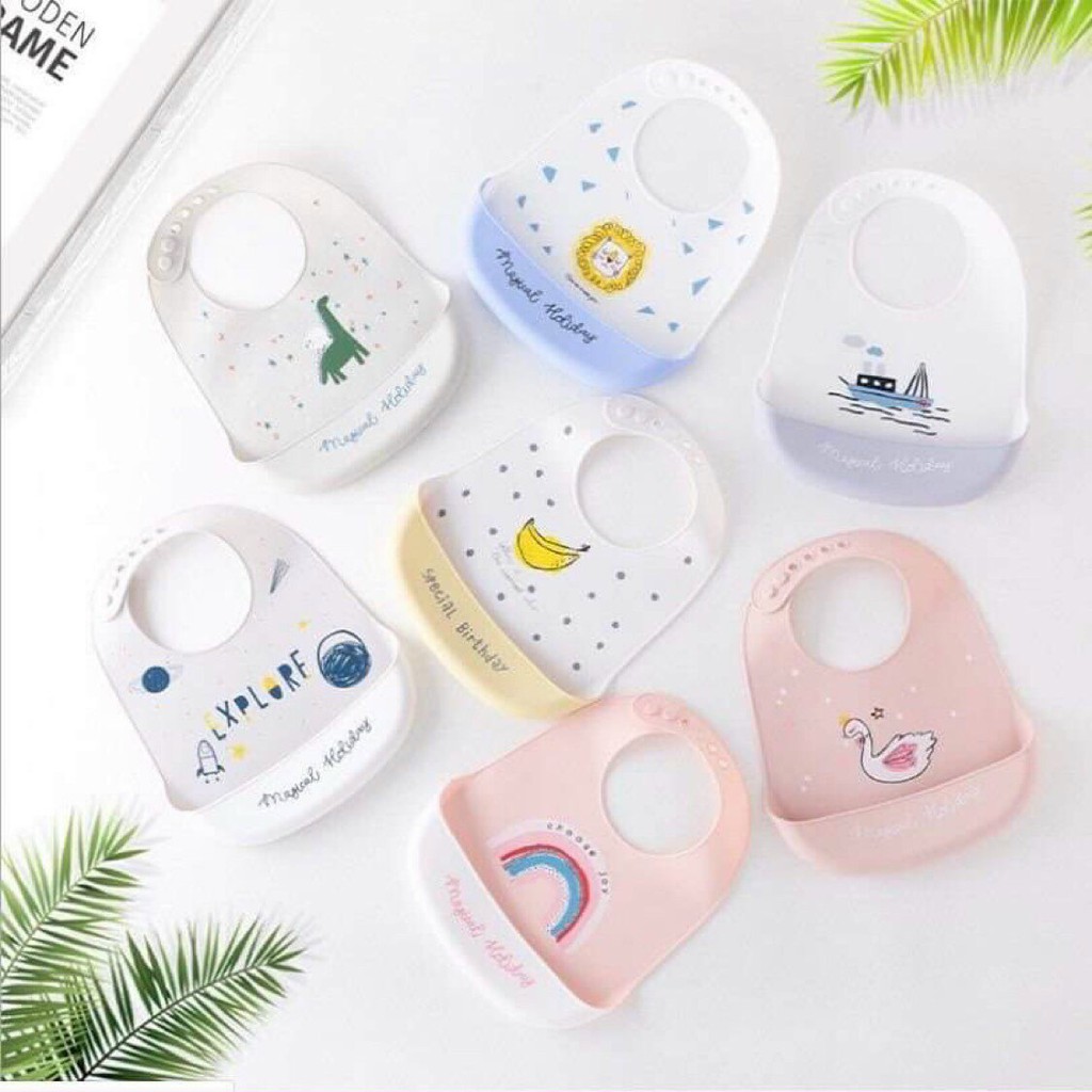  Yếm Ăn Dặm Silicon An Toàn Cho Bé - HBQ Kids - GiaHuy Baby