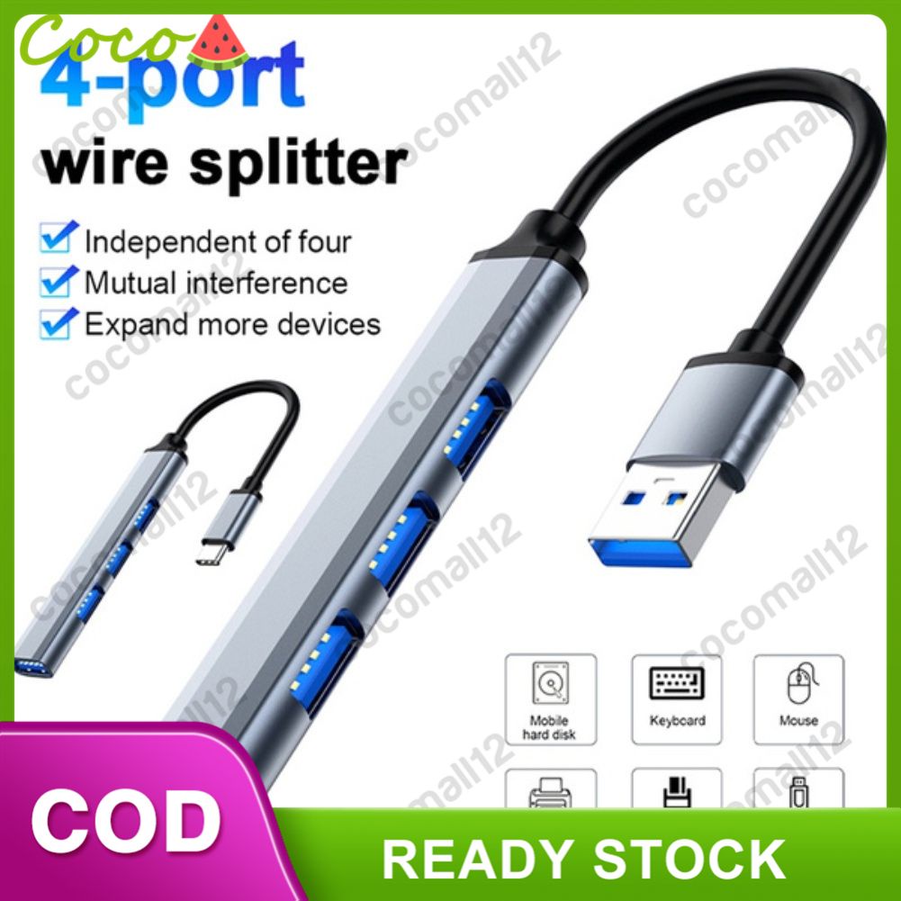 ⭐USB HUB Nhiều Loại C Chuyển Đổi Trung Tâm USB Splitter 4 Cổng Hight Tốc Độ USB 3.0 HUB OTG Máy In Cho Máy Tính Xách Tay PC⭐