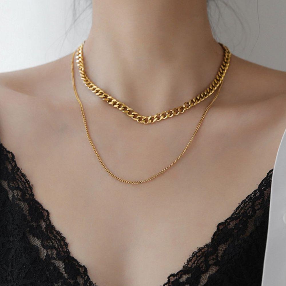 AROMA Vòng cổ Sợi Xích Y2K Phong Cách Hip Hop Hàn Quốc Thời Trang Cho Nữ