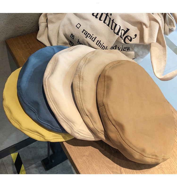 Mũ nồi mỏng màu đen phong cách Hàn Quốc thời trang xuân thu cho nữ