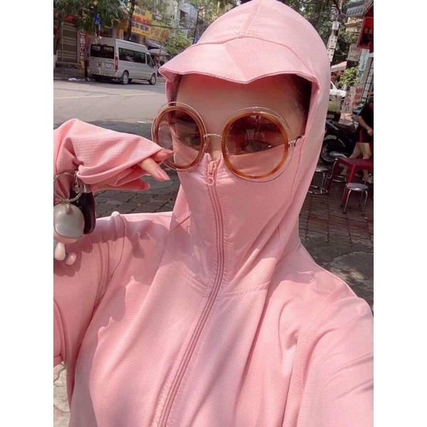 Áo choàng nắng CHIPXINHXK thông hơi kim cương 1 lớp eo chun