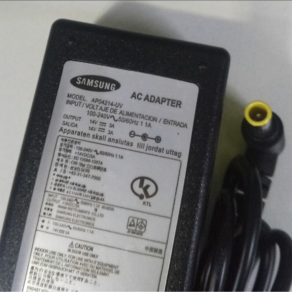 Cấp nguồn adaptor Màn hình Samsung 14v - 3A đầu kim