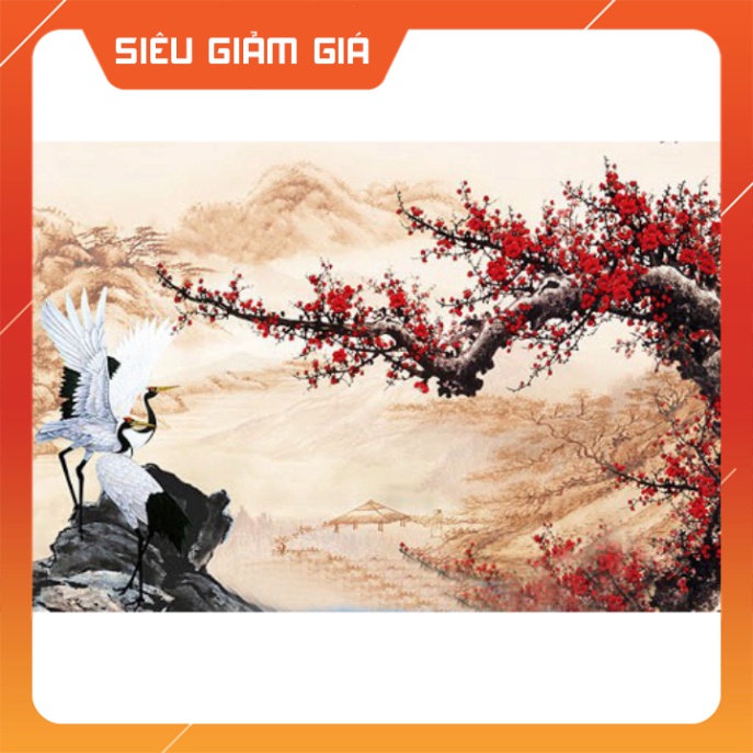 SIÊU ĐẸP Tranh treo tường hoa đào mang lại may mắn và tài lộc thể loại tranh vẽ sơn dầu kích thước 70*120 Rẻ vô địch