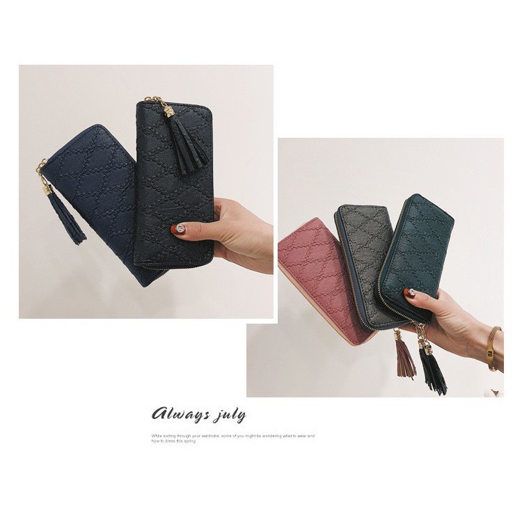 Ví nữ dài Vituni bóp cầm tay nữ đẹp họa tiết trám cao cấp VN39 | BigBuy360 - bigbuy360.vn