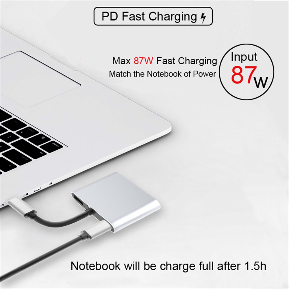 Bộ Chuyển Đổi Hub 4 trong 1 Type C Sang HDMI VGA USB 3.0 PD Type-C 4 in 1 hỗ trợ 4K thunderbolt 3