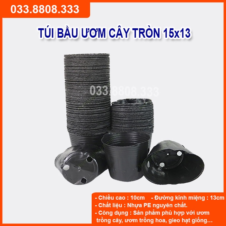 [Rẻ vô địch] 500Gram Túi Bầu Tròn Ươm Cây Nhựa Dẻo Size 13x15- Túi Bền Tái Sử Dụng Nhiều Lần