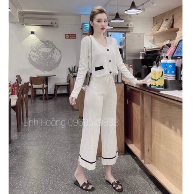 SET BỘ LEN MÍ VIỀN QUẦN ỐNG SUÔNG SANG CHẢNH MẪU HOT