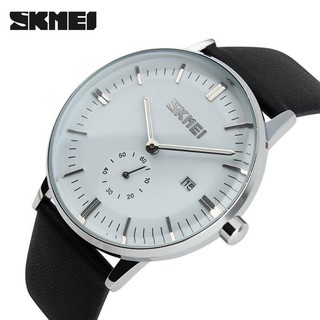 Đồng hồ nam SKMEI mặt tròn dây da thời thượng có lịch