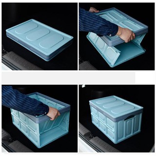 Thùng nhựa đựng đồ 55L xếp gọn (màu ngẫu nhiên)