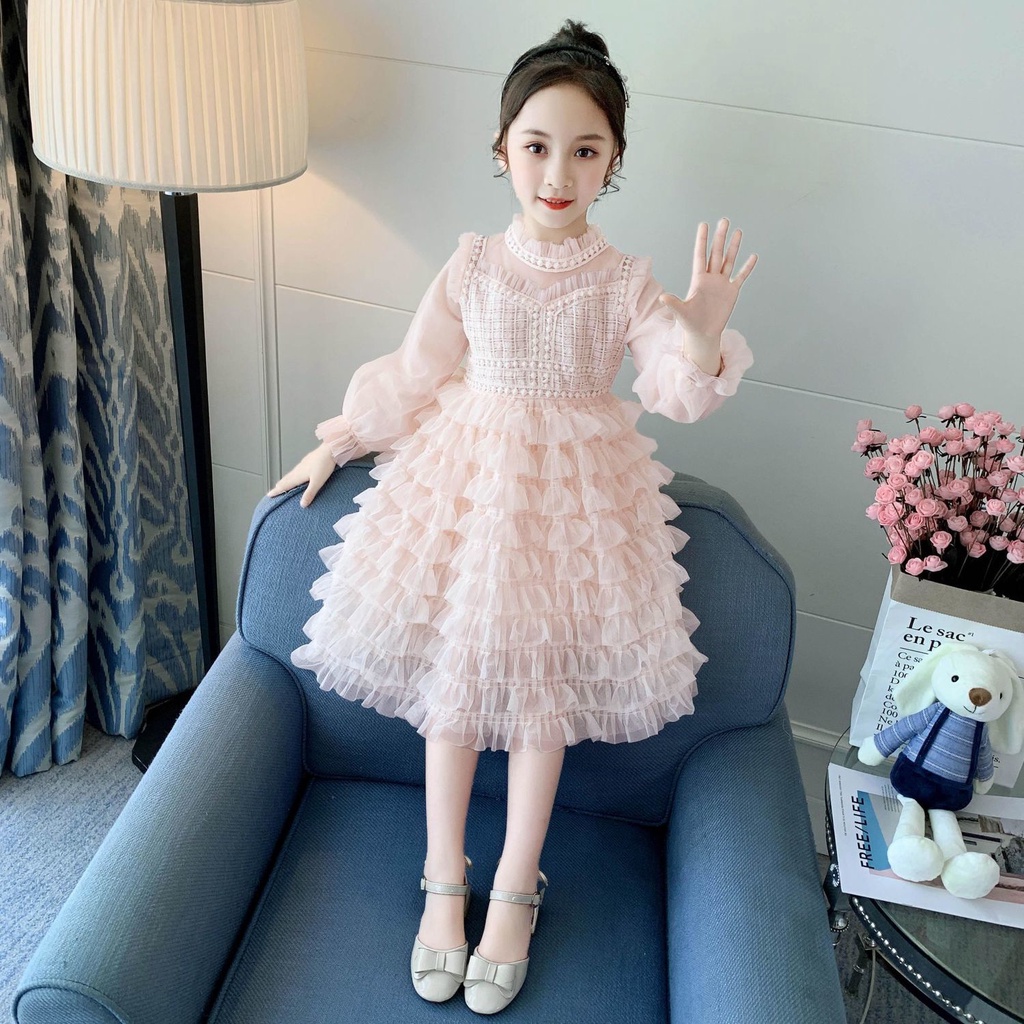 Đầm công chúa tay dài xinh xắn dành cho bé gái