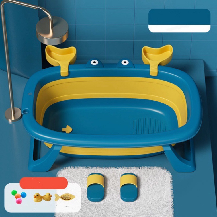 Thau chậu tắm gấp gọn cho bé hình chú cua đáng yêu Babyjoy Mart