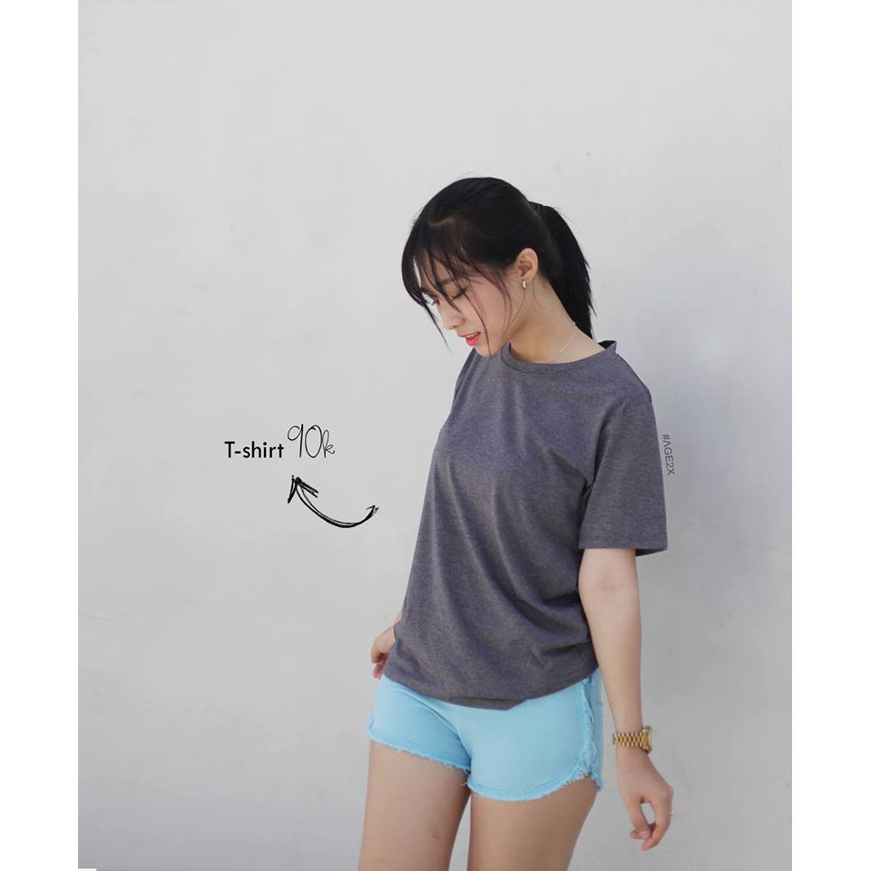 ÁO THUN TRƠN AGE2X - XÁM CHUỘT