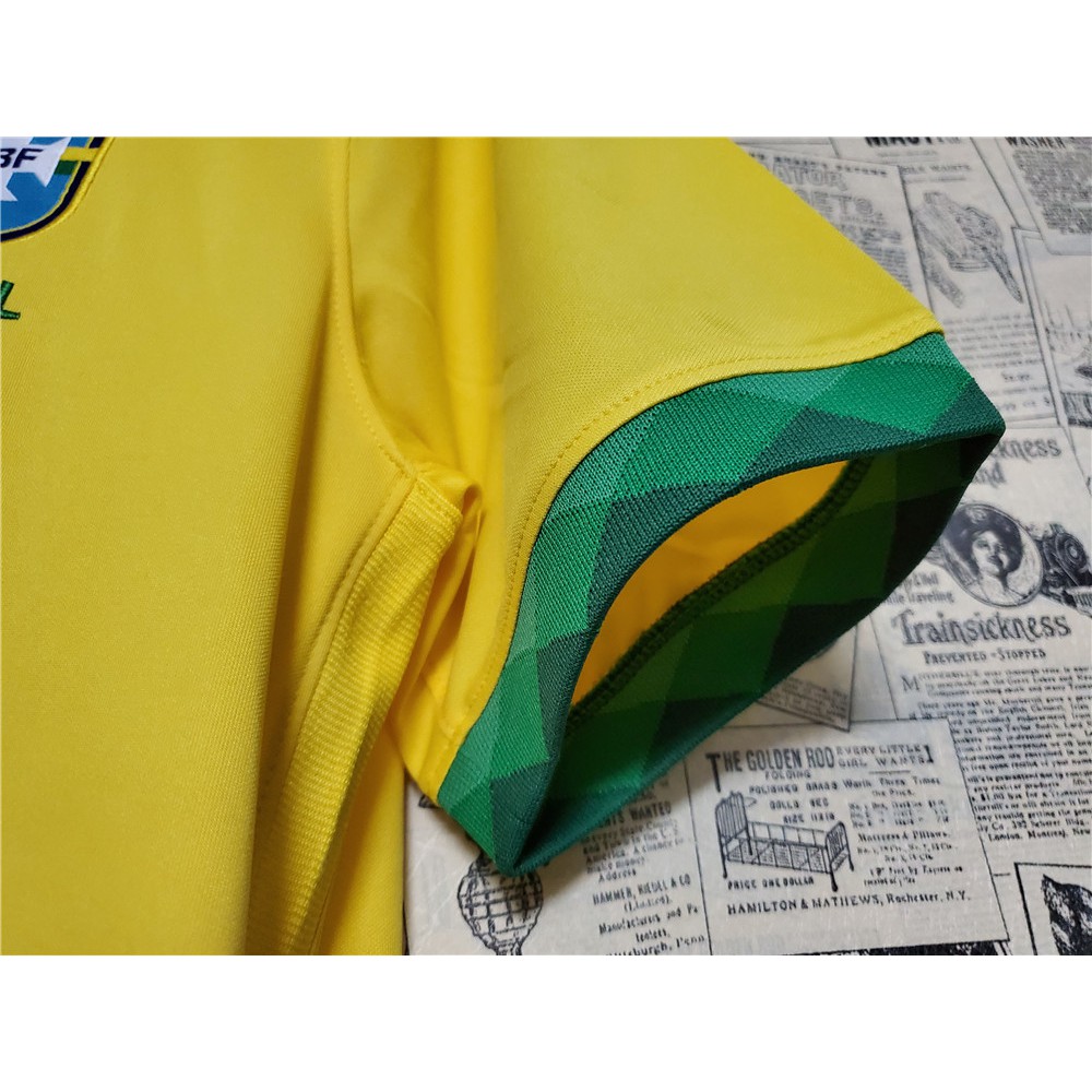 Áo Thun Đá Banh Màu Vàng Phong Cách Brazil 2020-21 Size S-Xxl